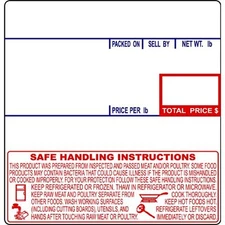 CAS LST-8040 Printing Scale Label, 58 x 60 mm, UPC/Safe Handling -12Rolls