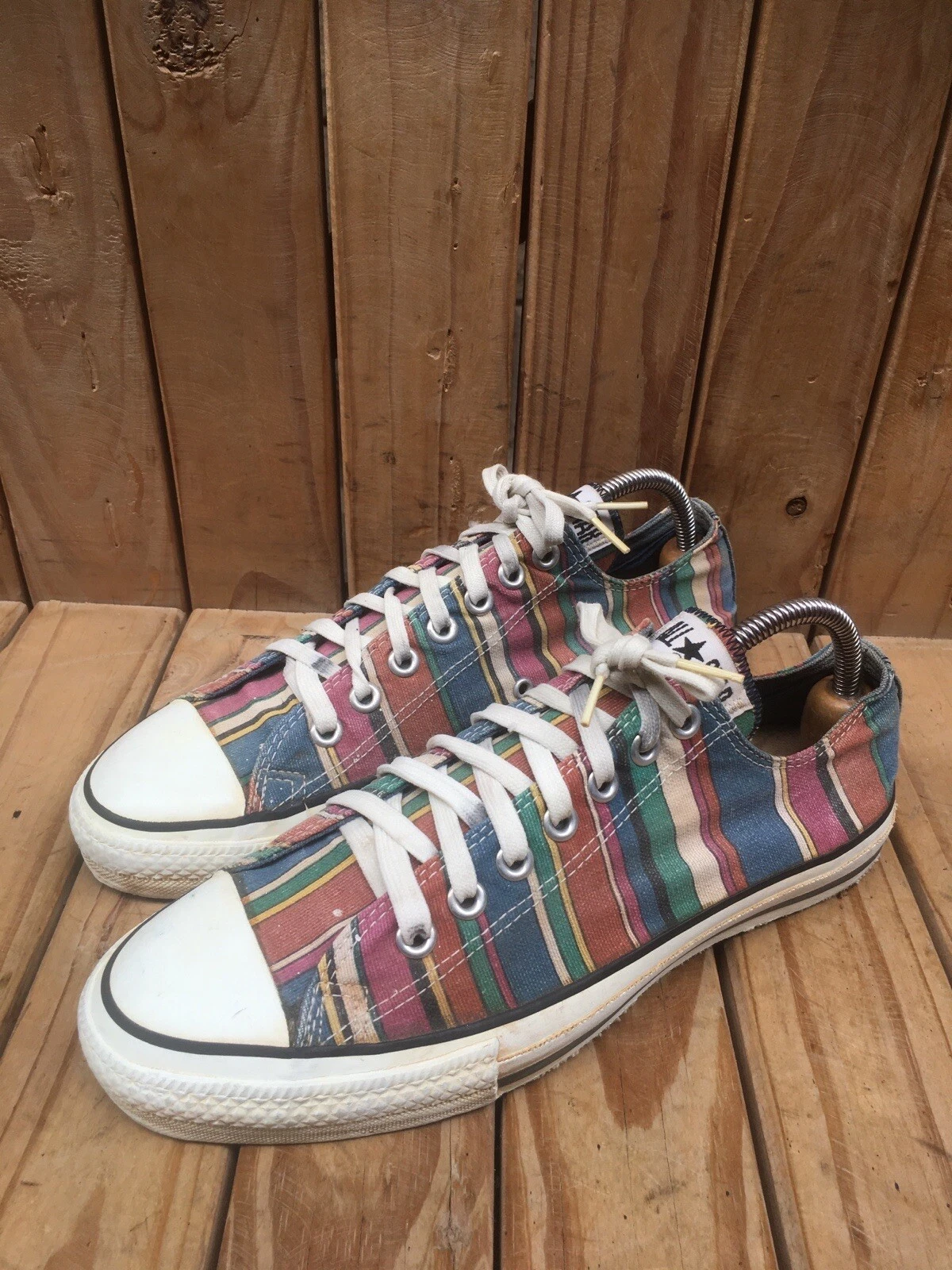 Vintage rare Chuck Taylor All Star basse Converse multicolore made in USA taglia 9 UK 8