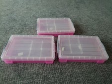 3x Scatola Portaoggetti 4 Litri 2 Scomparti Vassoi 8 Piccoli + 1 Coperchio Principale e Maniglia Ufficio