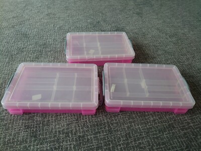 3x 4 Liter Aufbewahrungsbox 2 Fächer Tabletts 8 klein + 1 Hauptdeckel & Griff Büro