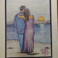 art print 11 x 14 unframed by Tari  White Sun Set