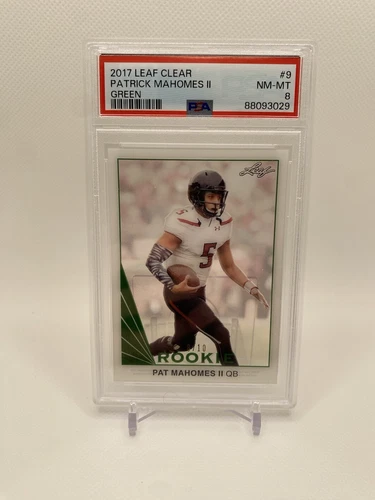 Patrick Mahomes rookie Leaf Clear green 8/10 PSA 8