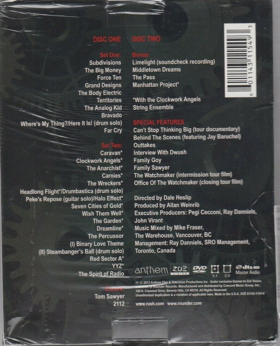 その他 Clockwork Angels Tour [DVD] Clockwork Angels Tour (Blu-ray): Amazon.ca: Rush: Movies
