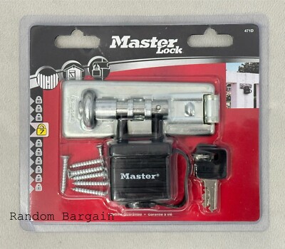 Master Lock Bolt Hasp mit integriertem 40 mm Vorhängeschloss Tor Schuppen Sicherheit - 471EURD