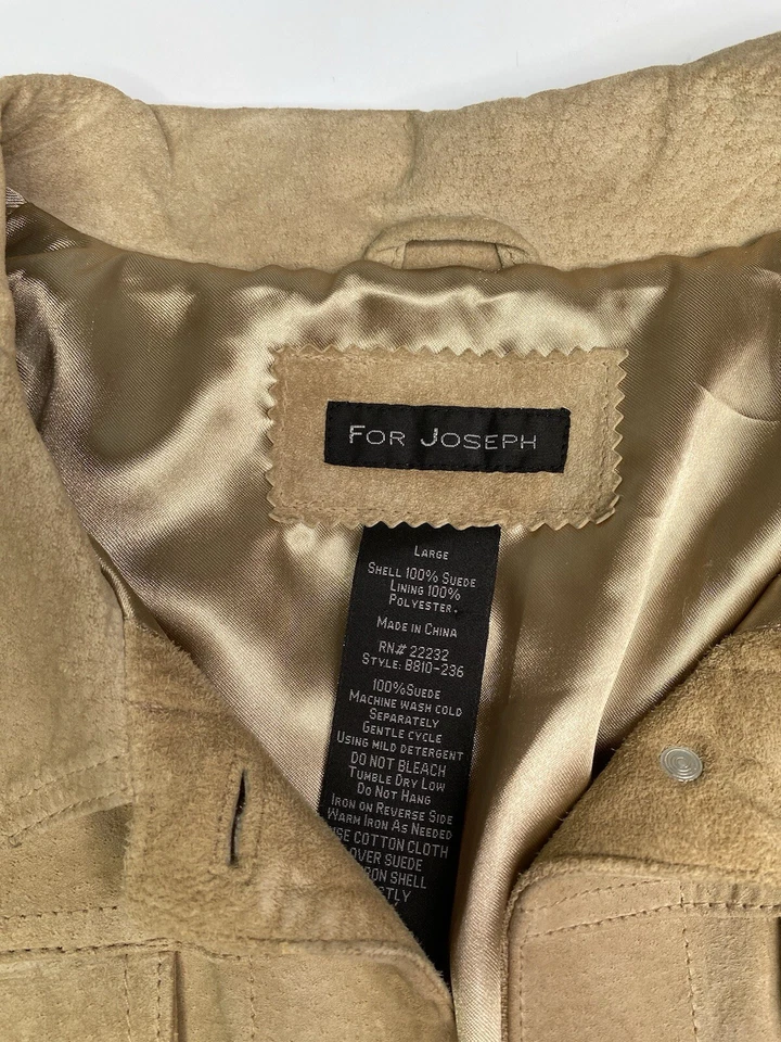 Chaqueta De Colección Para Mujer Joseph Talla L Beige 100% Gamuza Bolsillos Abotonados Foto 2 de 4