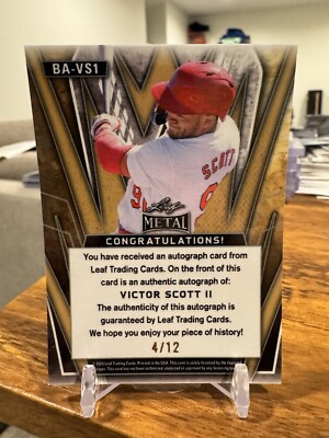 2024 Leaf Metal Baseball Víctor Scott II Prospect Rookie Auto RC 