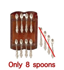 DOLLHOUSE MINIATURE WOODEN SPOON RACK WITH (8) SPOONS 1:12 by Town Square