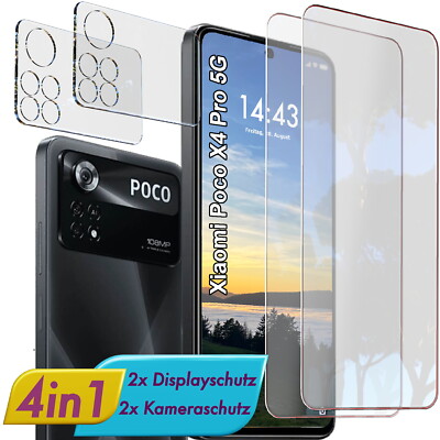 Für POCO X4 Pro 5G DISPLAY&KAMERA Schutzglas Panzerfolie Linsen Glas Schutzfolie