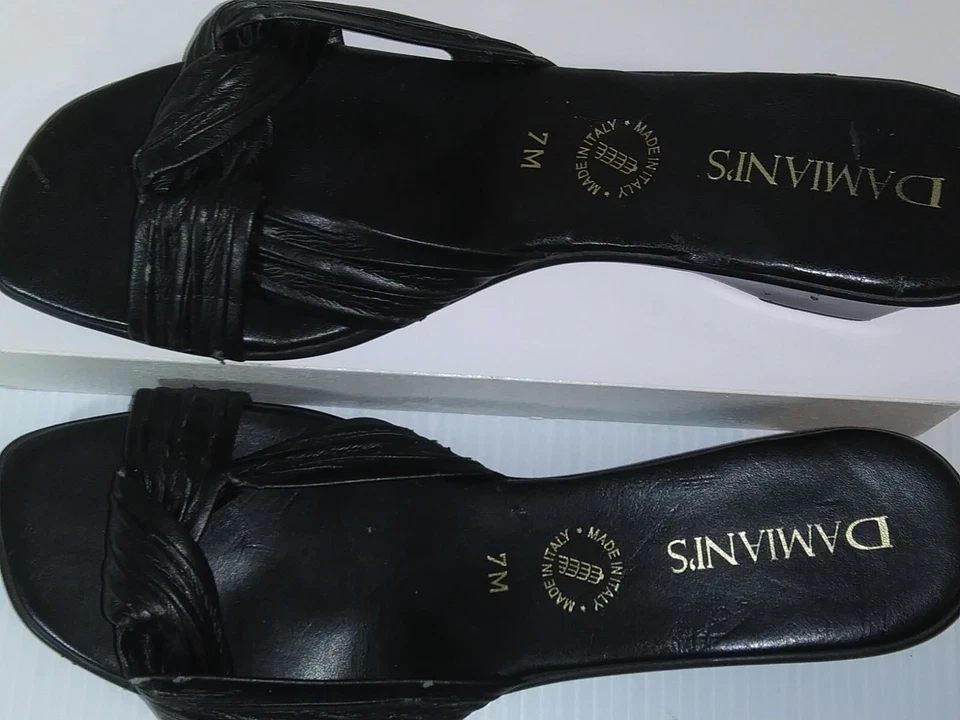 Sandalias Damiani’s Comfort de cuña sin cordones negras para mujer 7 M hechas en Italia Foto 2 de 4