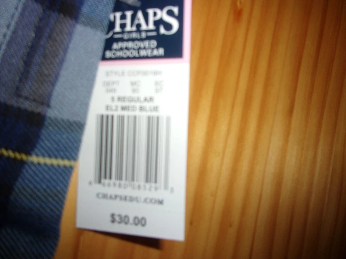 CHAPS GIRLS SKIRT MEDIUM BLUE PLAID SIZE 5 RETAILS 30.00