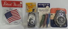 VINTAGE TOYS : SPECIAL POLICE BADGE, SUPRISE CAMERA, BADGE & SMALL ROCKETS