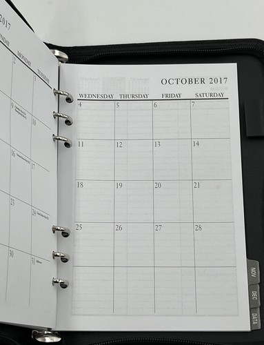 Organizador de oficina para cuadernos con cremallera de 6 anillos negro Daily Planner - Imagen 6 de 12