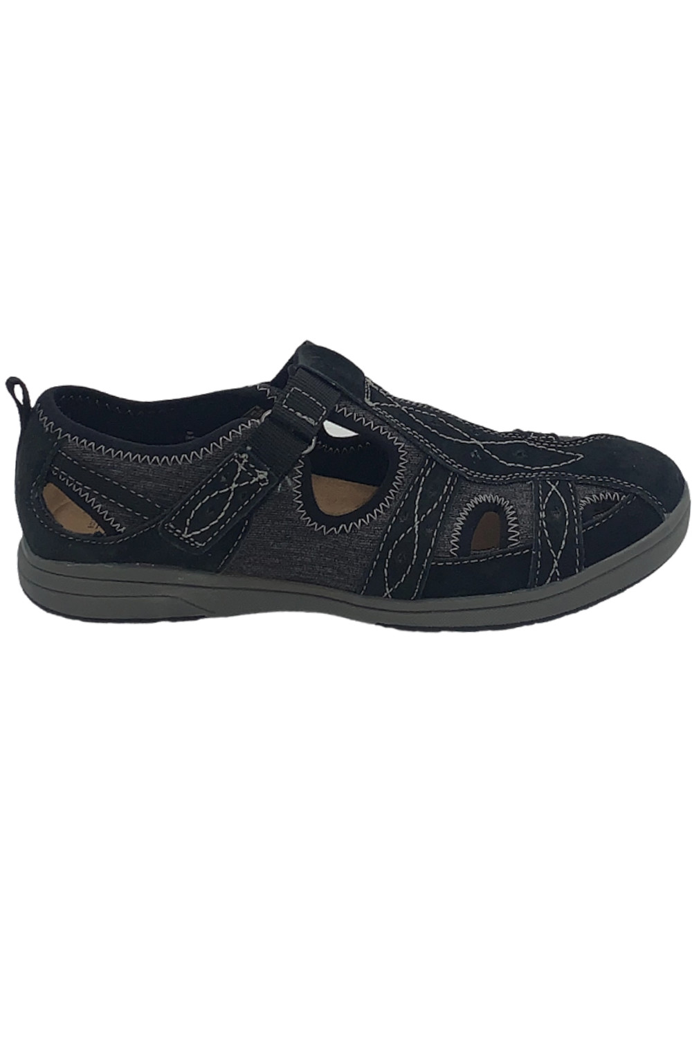 Замшевые рыбацкие сандалии Effie черного цвета Earth Origins 6790₽