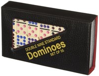 Cream Double 9 Standard Dominos Complete With Black Vinyl Case on sale Cream Double 9 Standard Dominos Complete With Black Vinyl Case on sale