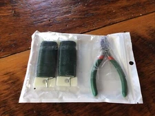 2 Rolls Of 22 Gauge Sturdy Green Floral Paddle Wire + Wire Cutters! Wreath Craft