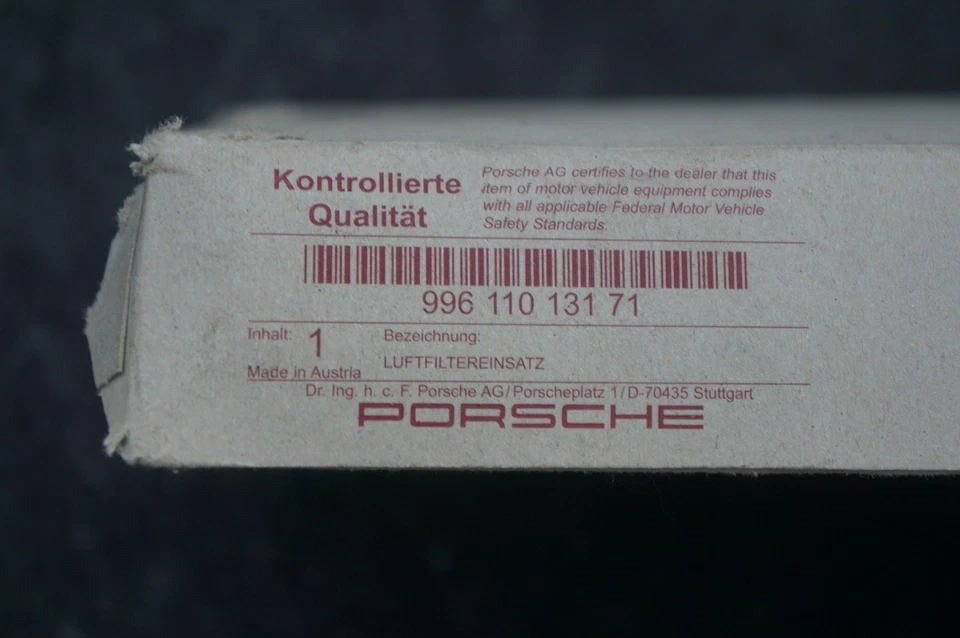 Nuevo filtro de aire del motor OEM 99611013171 Porsche 911 2001-2005 Foto 4 de 4