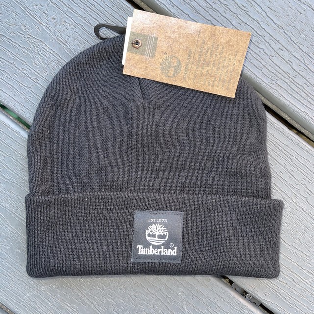 Timberland Adult Black Knit Hat Beanie 