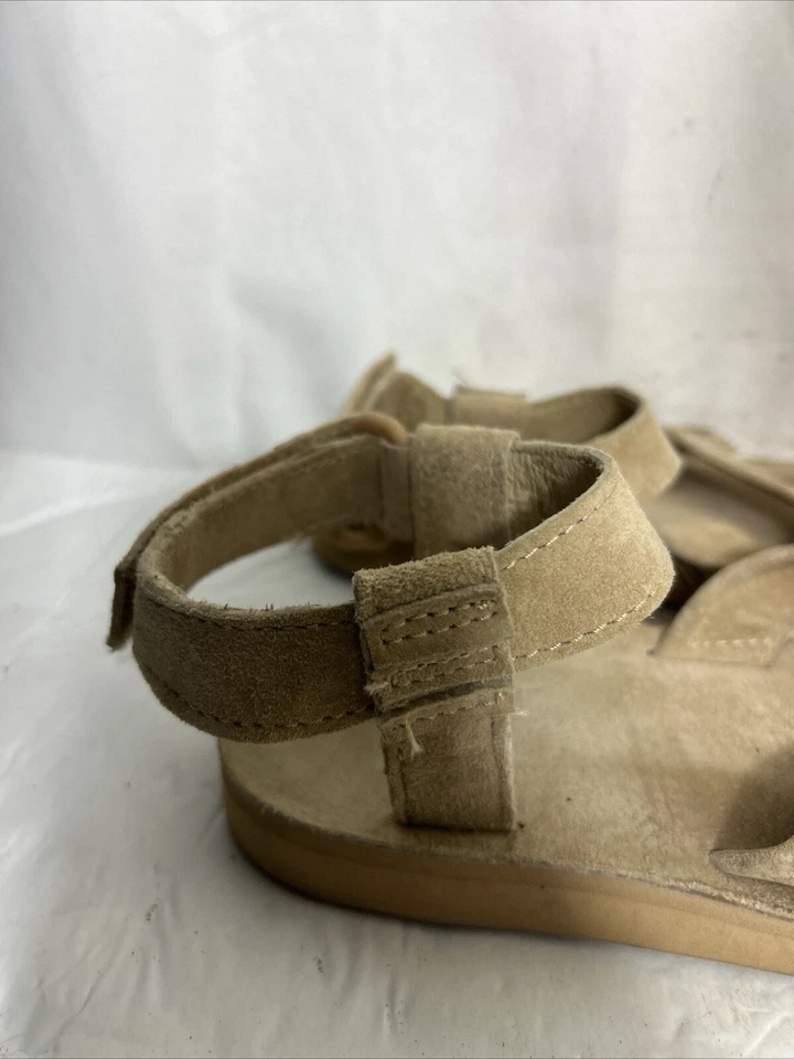 Sandálias femininas Teva de couro original franja lisa tamanho 7 bege conforto hippie - Imagem 3 de 4