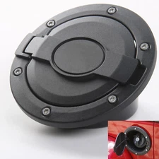 Gas Cap Cover Aluminum Fuel Filler Door for Jeep Wrangler 2007-18 JK Unlimited T