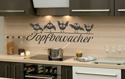 Wandtattoo Wandsticker Küche Topfbewacher Vögel Vogel Spruch Ranke Wandaukleber