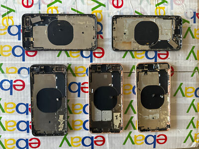 Lot Of 5 iPhone 8 Plus Cracked Glass Housings Back Replacement OEM