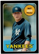 2018 Topps Heritage Minors Matt Sauer Black /50 NY Yankees Kansas City Royals