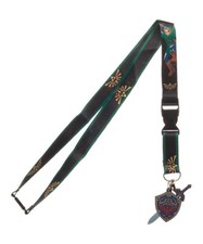 Legend Of Zelda Hylian Shield Green Lanyard With Rubber Charm