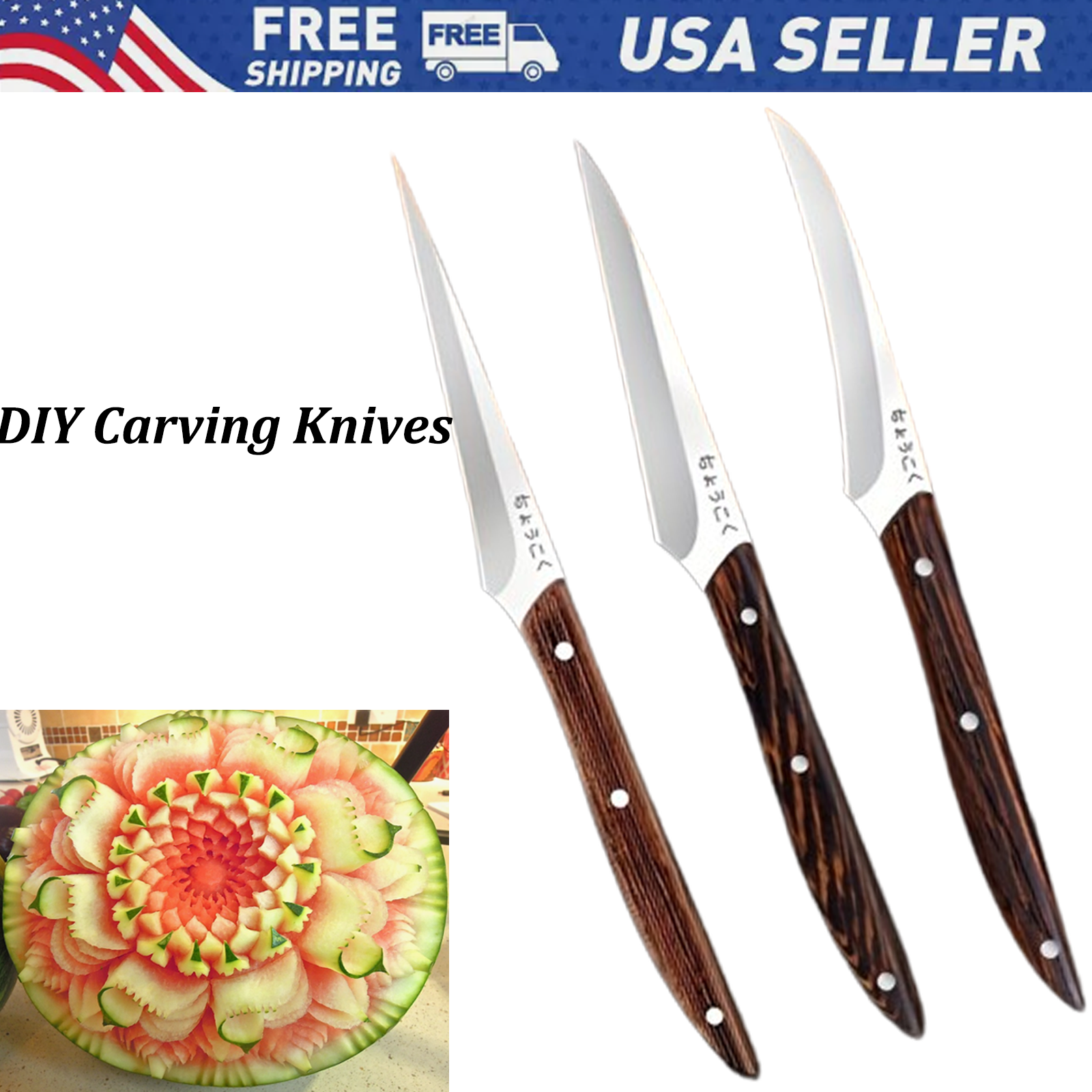 Knife Set Vegetable Fruit Knives Food Peeling Kitchen Carving Knife DIY Tools-image
