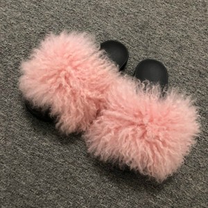 mongolian fur slippers