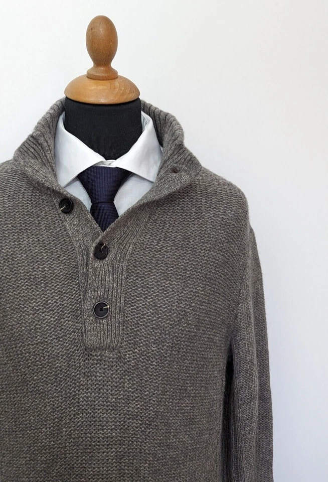 Suéter Balmain Paris para hombre talla Jersey M Gris Auténtico Cuello Simulado Gris Foto 4 de 4