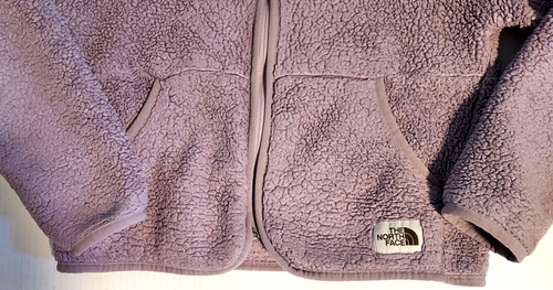 The North Face Girls Sherpa Fleece Full Zip Jacket Lilac - Youth Sz 10/12 - Picture 3 of 6