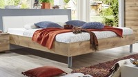 Futonbett Easy Beds D 180X200 Bett Doppelbett In Plankeneiche Und Polster Weiß