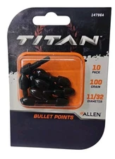 Allen Titan Bullet Points - 10 pack - 100 Grain 11/32" for Archery Crossbow New