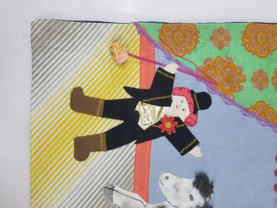 Tapiz vintage tradicional trabajo circo rendimiento trabajo apliques 126x44 cm Foto 2 de 4