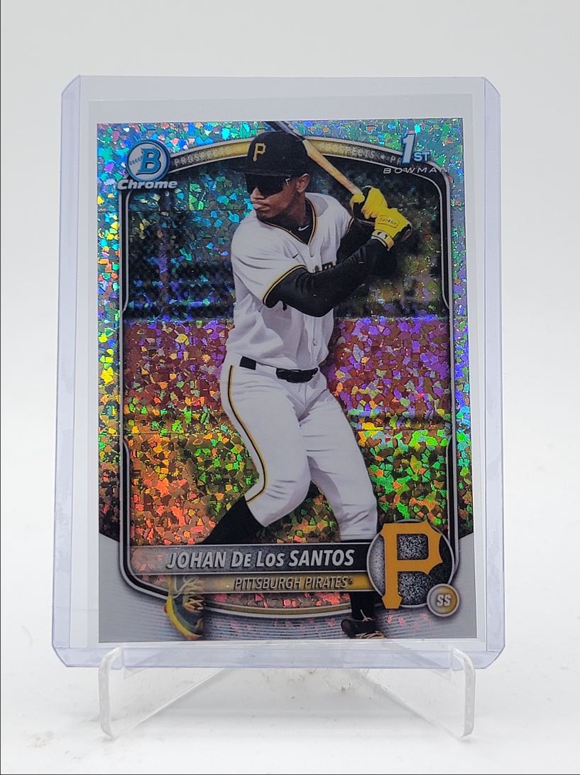 JOHAN DE LOS SANTOS 2025 BOWMAN CHROME 1ST MINI DIAMOND REFRACTOR Q4440