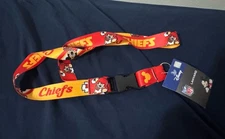 Kansas City Chiefs Mickey Mouse Lanyard 20” W/Detach Keystrap Function NFL