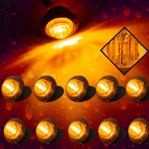 20pcs 3/4" LED Marker Lights Bullet Amber Red Truck Trailer RV Round Side Lamps - Picture 6 of 12