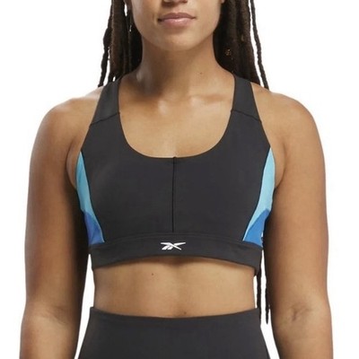 Reebok Active Lux Racerback Colorblocked Medium Impact Sports Bra Sz M 