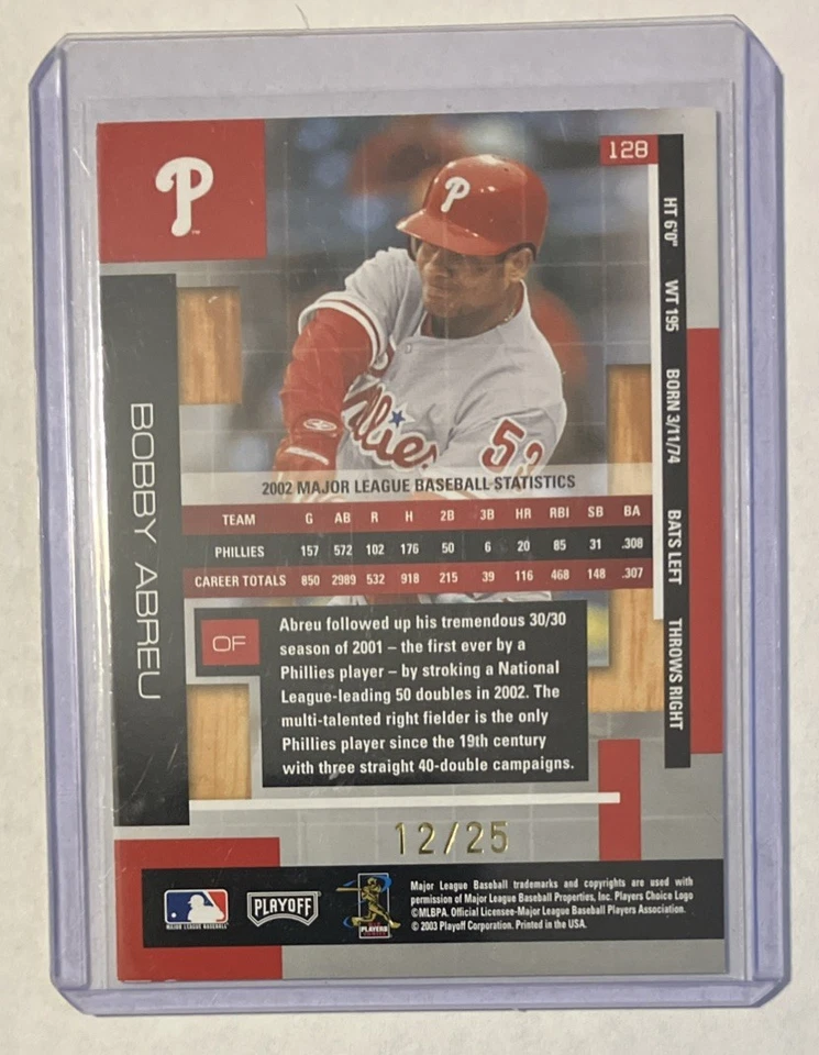 Playoff Absolute Memorabilia 2003 - Bobby Abreu #128 Spectrum autógrafo/25 (AU) Foto 2 de 3