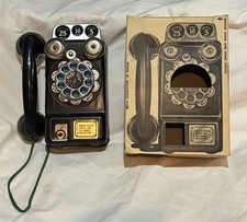 Vintage 1950's Gong Bell Tin Pla- Pay-Phone Wall Mount Telephone In Original Box