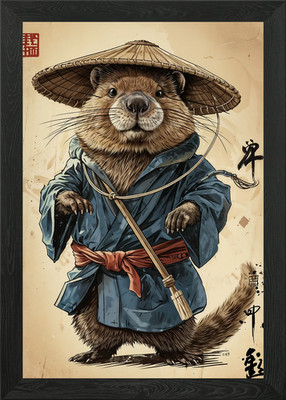 Niedliches Otter Tier Gerahmtes Wandbild Poster Leinwanddruck Bild
