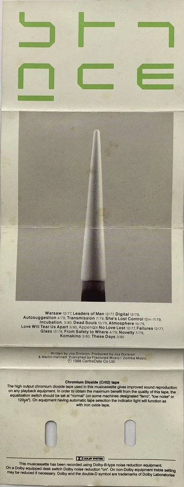 JOY DIVISION - SUBSTANCE CASSETTE TAPE 1992 MADE IN HOLLAND EUROPEAN ISSUE RARE! Foto 4 de 4