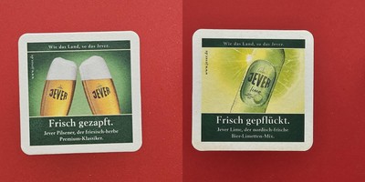 Jever Frisch gezapft Brauerei Bierdeckel Bier