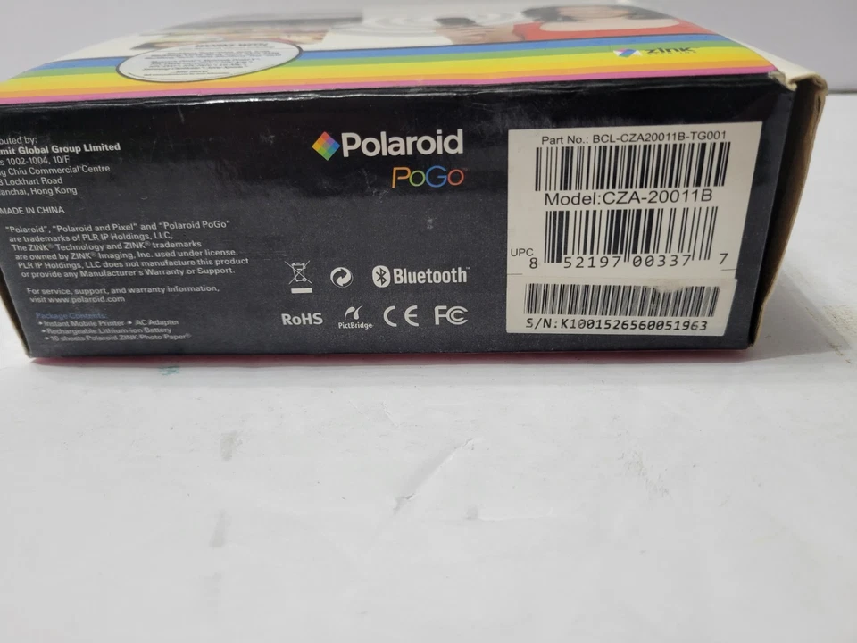 Polaroid PoGo Instant Mobile Color Printer Zink w/Cords & 2 Packs Photo Paper - Image 2 of 4