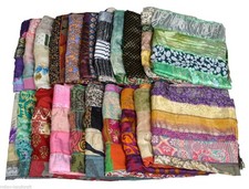 Handmade Silk Sari Recycled Scarves Stoles Patchwork scarf Wholesale Lot 10 Pcs