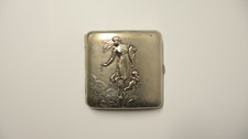 Ancienne belle Boîte à cigarettes argenté Art-Nouveau Emile Dropsy XIX-XXe