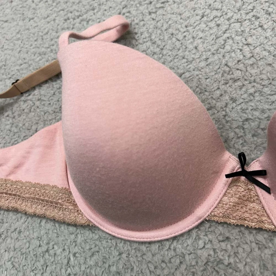 Sujetador COSMOPOLITAN 36C Camiseta Sujetador Rosa Algodón Borde Foto 3 de 4