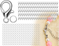 300 StüCk Kettenverschluss Set, 100 StüCk KarabinerverschlüSse Silber Schmuckver