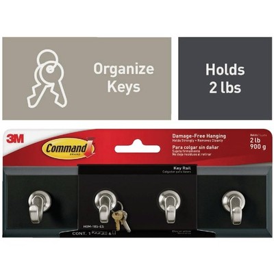 Command Slate Adhesive Key Rail, 6 Strips HOM-18S-ES Command 3M HOM-18S-ES