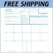 FBI Standard FD-258 Fingerprint Cards - 250 Count with Instructions Included